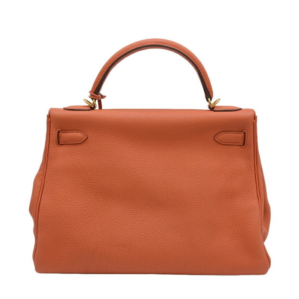 HERMES Kelly 32 Handbag Tote Bag Taurillon Clemence Leather Terre Bateau Oran... - Picture 4 of 16